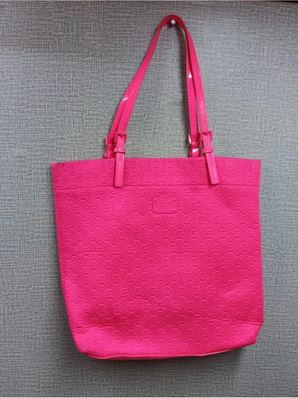 Michael Kors Hot Pink Embossed Tote Bag